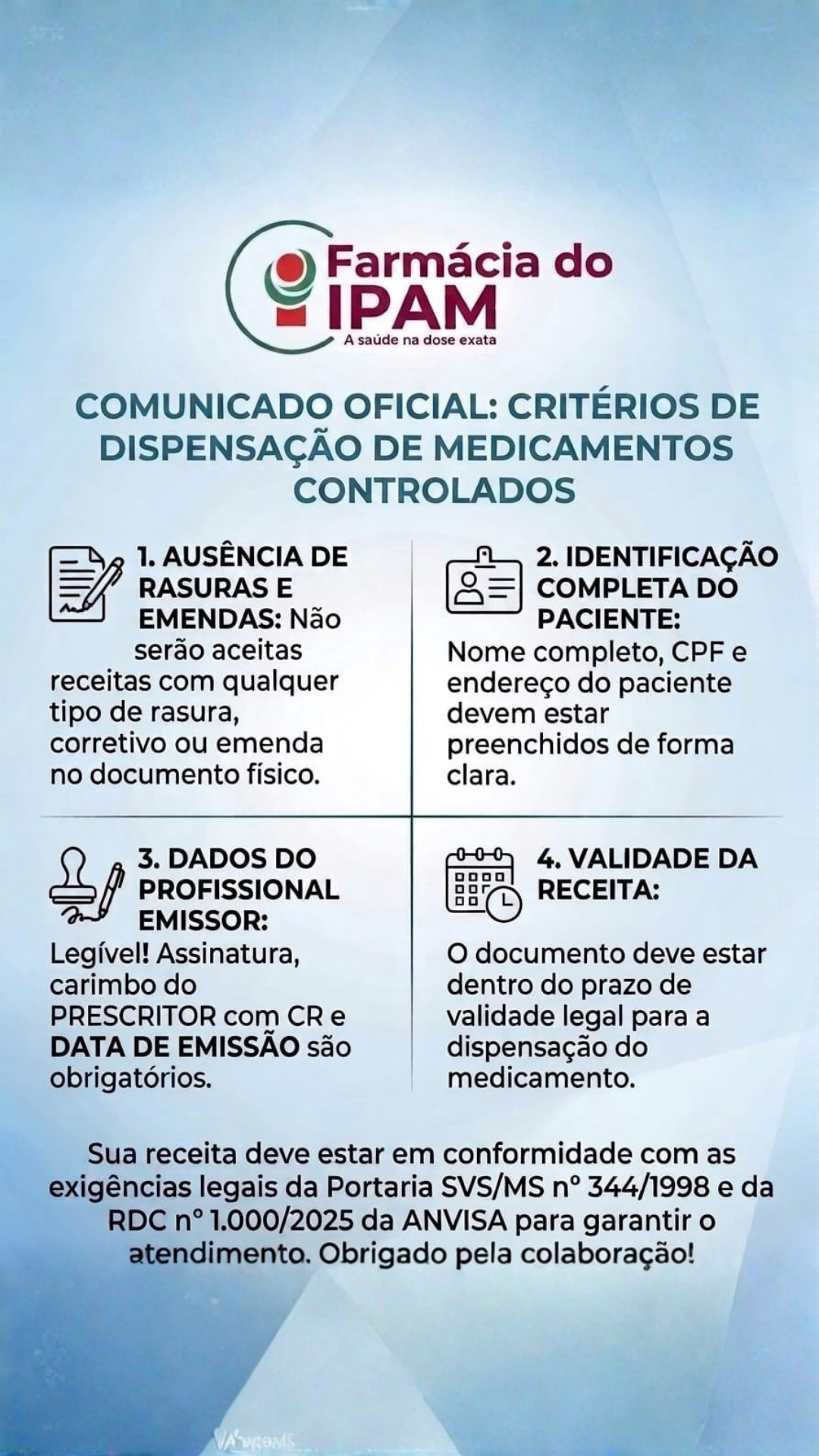 Comunicado Receitas